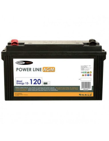 Batterie auxiliaire Power Line AGM 100 AH Compact Powerlib