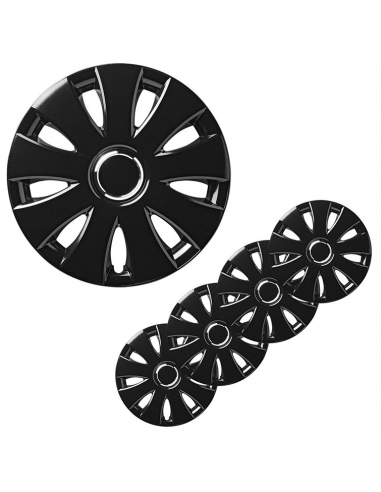 Conjunto de calotas pretas para rodas mod. Aura 13 polegadas x4