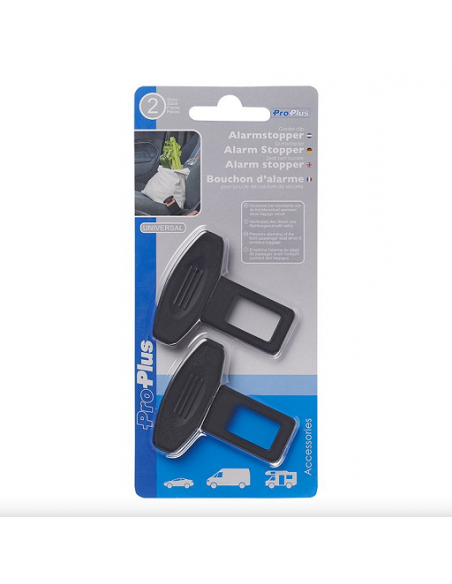 2in1 Seat Belt Alarm Stopper Buckle & Holder With Logo (Pack of 2 )