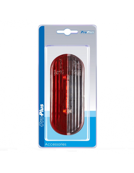 Feu d'encombrement LED rouge/blanc droit