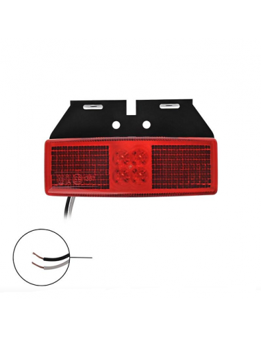 Red light for rear position 12/24V and 110x40mm LED with bracket