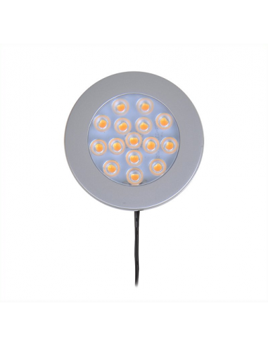 Luz spot para superficie 15-leds 12V 200lm Ø70x12mm Pro Plus
