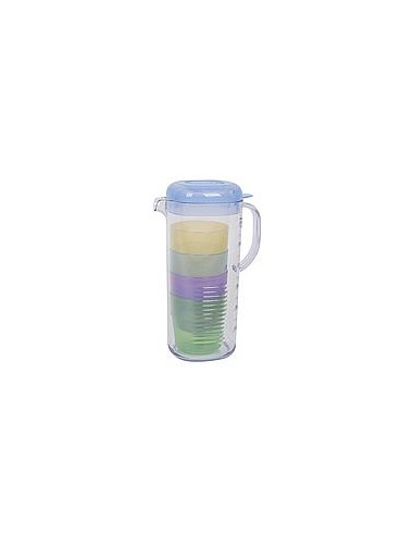 Caraffa per limonata con 4 bicchieri da 1300ml