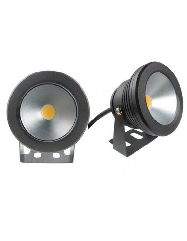Runder LED-Strahler 10 W 12 V, tauchfähig aus schwarzem Aluminium