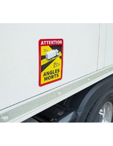 Stickers attention blind spots !" truck