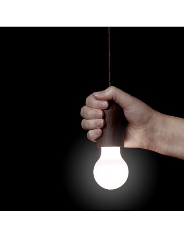 Lampada imitazione retrò legno con corda 90cm
