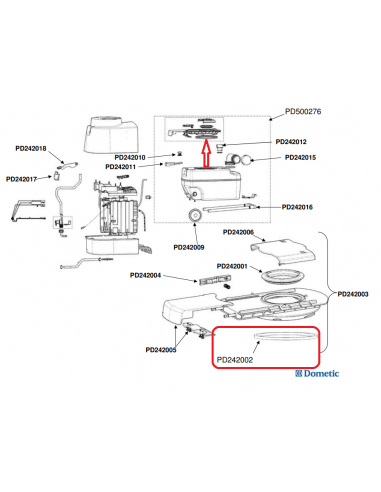 Parte inferiore di ricambio per deposito Dometic CT3000/4000