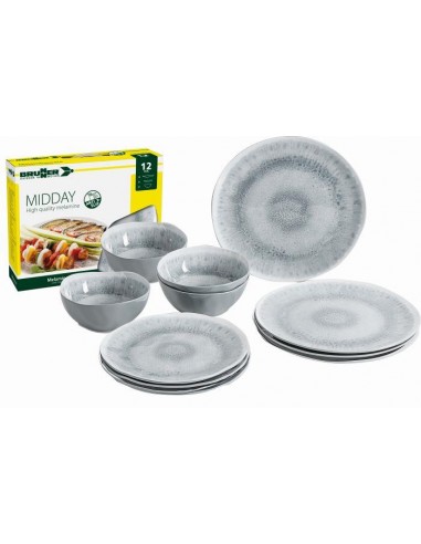 Conjunto de louça Brunner Midday Pearl melamina com 12 peças