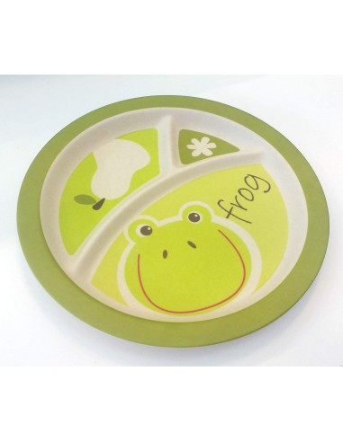 Assiette enfant en bois grenouille - Babyfive Maroc