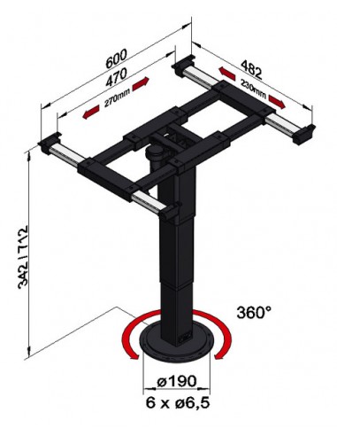 BEL•5451Lot de 2 Pieds de table télescopique Professionnel - Support de  Table de Travail Pied de Table Noir 710 mm - 1100 mm