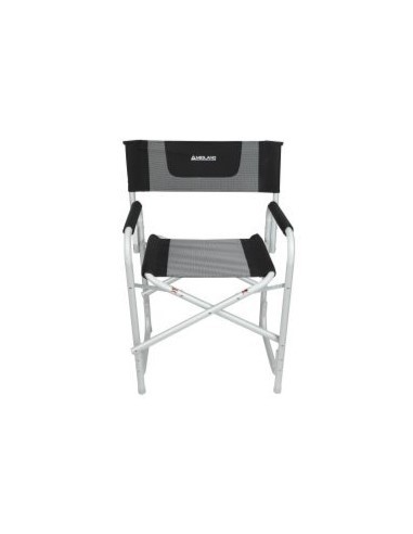 Chaise de metteur en scène pliante en aluminium noir. Midlands