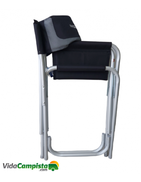 Chaise de metteur en scène pliante en aluminium noir. Midlands