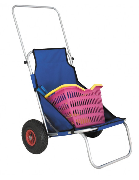 Carro con silla de playa plegable con ruedas