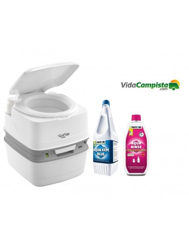 Pack Porta Potti Qube 365 + rinçage concentré + Aqua kem Blue 2L