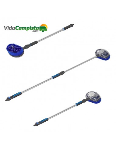Cepillo de lavado mango telescópico 1,21-1,91m con cabezal giratorio ProPlus