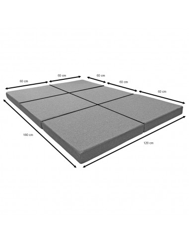 Colchón Plegable Camper Universal 6 piezas 120×180
