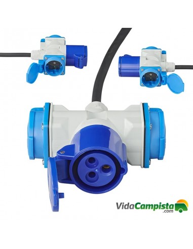 Cabo adaptador de 150cm 3x2.5mm² do plugue Schuko para o conector 1xCEE + 2xSchuko