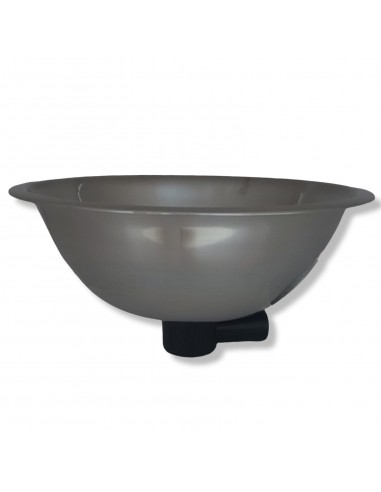 Round steel/stainless steel sink basin 24cm with 25mm elbow type drain