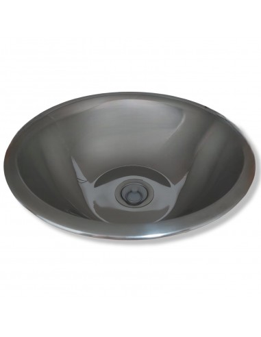 Lavabo fregadero redondo acero/inox 26.5cm con desagüe tipo codo de 25mm