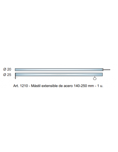 Palo in acciaio allungabile da 1450 a 2150 metri