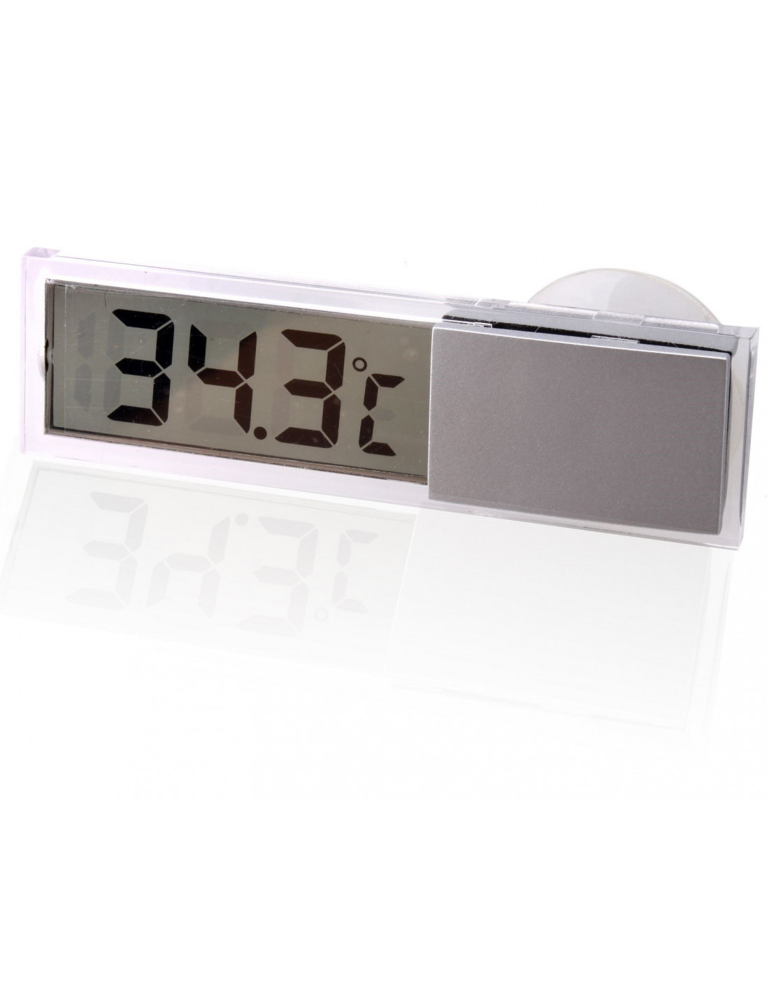 Transparent digital thermometer with suction cup