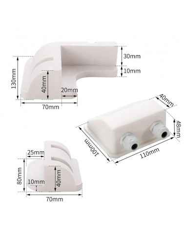 Soporte esquinero completo con pasacable doble blanco 7 piezas