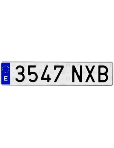 Plaques d'immatriculation en aluminium. Voiture. Longues