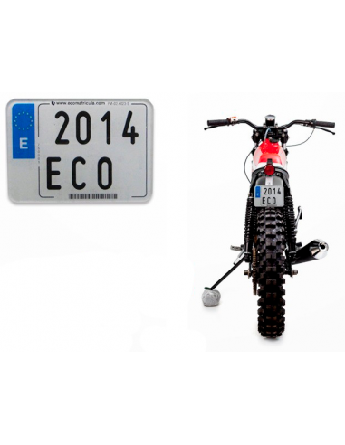 Placa de matrícula em acrílico. Bicicleta de enduro