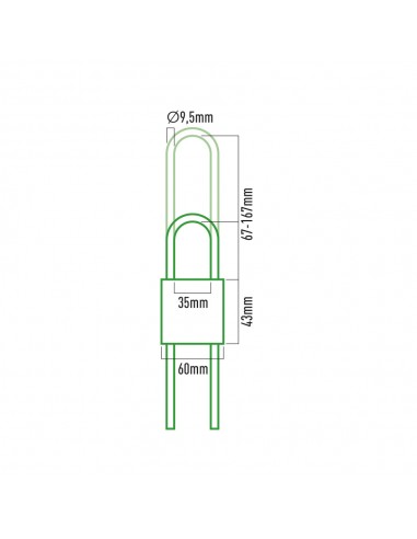 EDM fechadura de bronze com arco ajustável de 50 a 135mm