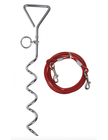 Spiral pour tenir le chien avec un câble de 4,5m