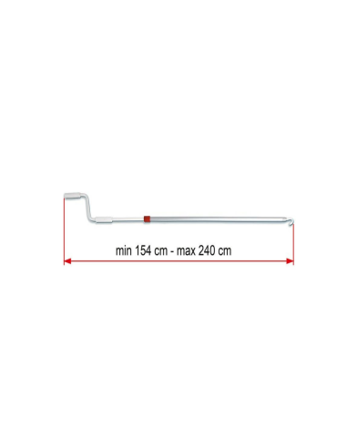 Extendable aluminum crank for awning. Flame