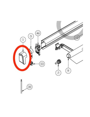 Tapa lateral izquierda para el toldo PerfectWall PW 1100. Dometic