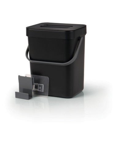 Cestino per rifiuti 5l nero con coperchio sospeso