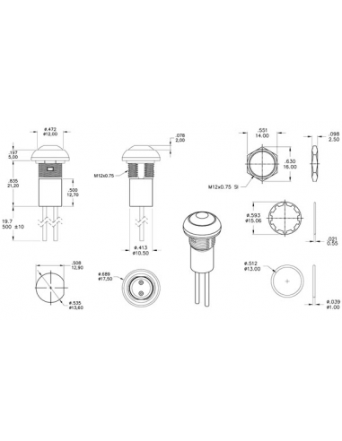 Panel button series 29 black
