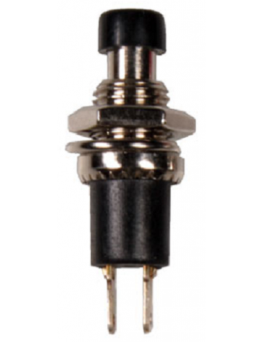 Bouton poussoir noir normalement ouvert