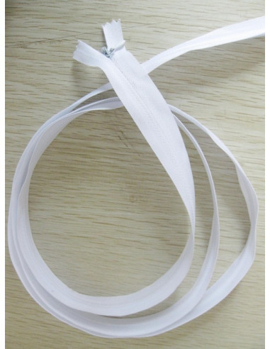 Sichtbarer Reißverschluss mit 7 mm Spiralteiler Weiß