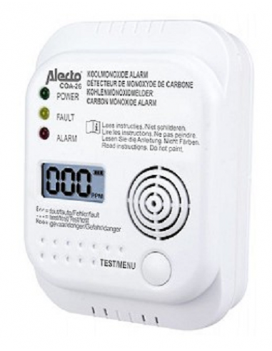para el Hogar Caravana Detector de Alarma de Monóxido de Carbono Certificado EN 50291 Sensor Electroquímico Detector de Monóxido de Carbono Portatil con Pantalla LCD y Botón de Prueba 