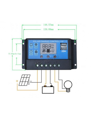 Regulador controlador automático de carga solar 30A PWM