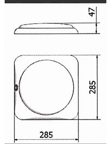 Placca LED quadrata 28.5 x 28.5cm bianco