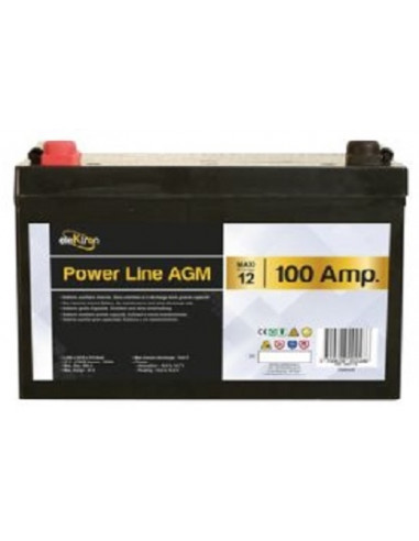 Bateria Auxiliar AGM 100A Power Line Elektron EZA