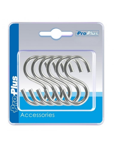 Set de 6 ganchos en S de acero 44 x 21mm Pro Plus