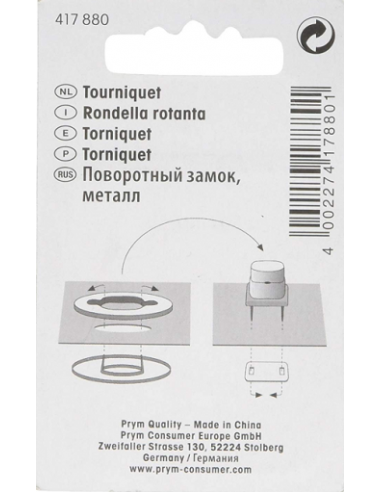 Lot de quatre fermoirs / pressions 33 mm Prym
