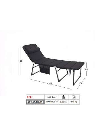 Letto regolabile in alluminio Antracita Air Deluxe 3D Crespo